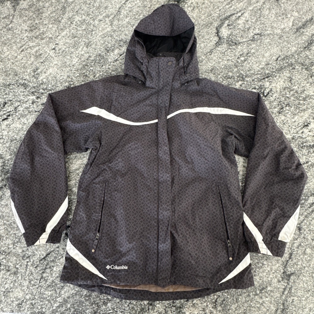 Columbia Womens Interchange Jacket Sz S Black 3 in 1 Ski Coat Water Resistant